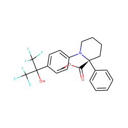 COC(=O)[C@]1(c2ccccc2)CCCCN1c1ccc(C(O)(C(F)(F)F)C(F)(F)F)cc1 ZINC000038149613