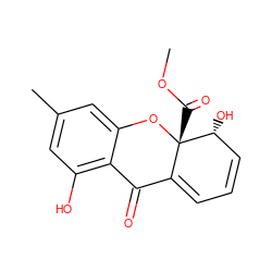 COC(=O)[C@]12Oc3cc(C)cc(O)c3C(=O)C1=CC=C[C@H]2O ZINC000013908520