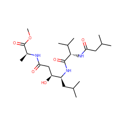 COC(=O)[C@H](C)NC(=O)C[C@H](O)[C@H](CC(C)C)NC(=O)[C@@H](NC(=O)CC(C)C)C(C)C ZINC000058533908