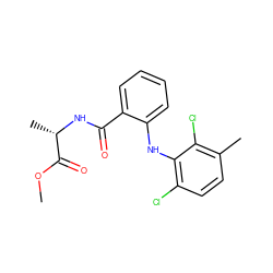 COC(=O)[C@H](C)NC(=O)c1ccccc1Nc1c(Cl)ccc(C)c1Cl ZINC000013438069