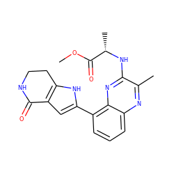 COC(=O)[C@H](C)Nc1nc2c(-c3cc4c([nH]3)CCNC4=O)cccc2nc1C ZINC000222443078