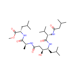 COC(=O)[C@H](CC(C)C)NC(=O)[C@H](C)NC(=O)C[C@H](O)[C@H](CC(C)C)NC(=O)[C@@H](NC(=O)CC(C)C)C(C)C ZINC000253638254