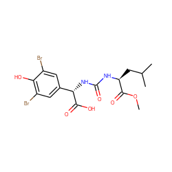 COC(=O)[C@H](CC(C)C)NC(=O)N[C@H](C(=O)O)c1cc(Br)c(O)c(Br)c1 ZINC000045348402