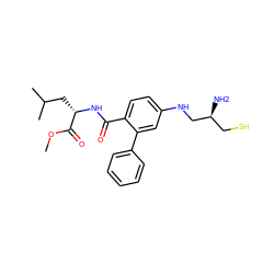 COC(=O)[C@H](CC(C)C)NC(=O)c1ccc(NC[C@@H](N)CS)cc1-c1ccccc1 ZINC000013796722