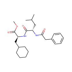COC(=O)[C@H](CC1CCCCC1)NC(=O)[C@H](CC(C)C)NC(=O)Cc1ccccc1 ZINC000029556626