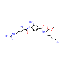 COC(=O)[C@H](CCCCN)NC(=O)c1ccc(NC(=O)[C@@H](N)CCCNC(=N)N)c(N)c1 ZINC000299862285