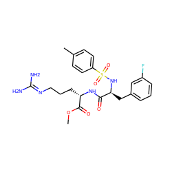 COC(=O)[C@H](CCCN=C(N)N)NC(=O)[C@H](Cc1cccc(F)c1)NS(=O)(=O)c1ccc(C)cc1 ZINC000026659001
