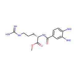 COC(=O)[C@H](CCCNC(=N)N)NC(=O)c1ccc(N)c(N)c1 ZINC000299861174