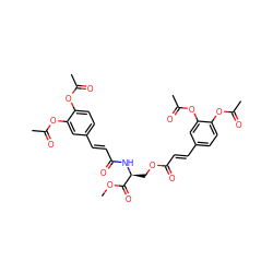 COC(=O)[C@H](COC(=O)/C=C/c1ccc(OC(C)=O)c(OC(C)=O)c1)NC(=O)/C=C/c1ccc(OC(C)=O)c(OC(C)=O)c1 ZINC000006004656