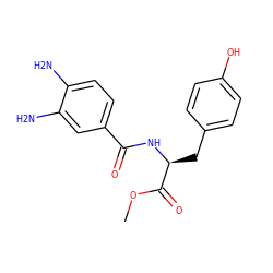 COC(=O)[C@H](Cc1ccc(O)cc1)NC(=O)c1ccc(N)c(N)c1 ZINC000299856253