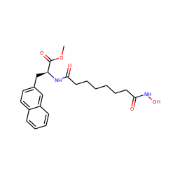 COC(=O)[C@H](Cc1ccc2ccccc2c1)NC(=O)CCCCCCC(=O)NO ZINC000013475079