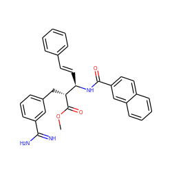 COC(=O)[C@H](Cc1cccc(C(=N)N)c1)[C@@H](/C=C/c1ccccc1)NC(=O)c1ccc2ccccc2c1 ZINC000013777686