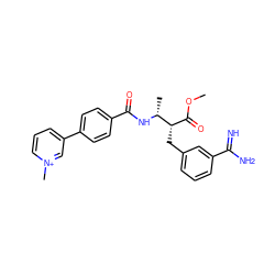 COC(=O)[C@H](Cc1cccc(C(=N)N)c1)[C@@H](C)NC(=O)c1ccc(-c2ccc[n+](C)c2)cc1 ZINC000013443063