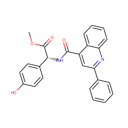 COC(=O)[C@H](NC(=O)c1cc(-c2ccccc2)nc2ccccc12)c1ccc(O)cc1 ZINC000013762436
