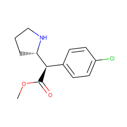 COC(=O)[C@H](c1ccc(Cl)cc1)[C@@H]1CCCN1 ZINC000029476529