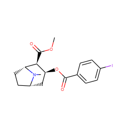 COC(=O)[C@H]1[C@@H](OC(=O)c2ccc(I)cc2)C[C@@H]2CC[C@H]1N2C ZINC000013606125