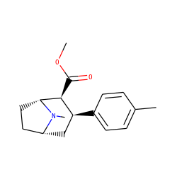 COC(=O)[C@H]1[C@@H](c2ccc(C)cc2)C[C@@H]2CC[C@H]1N2C ZINC000006071113