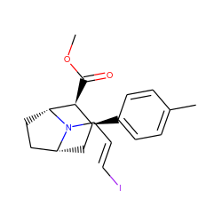 COC(=O)[C@H]1[C@@H](c2ccc(C)cc2)C[C@@H]2CC[C@H]1N2C/C=C/I ZINC000058512113