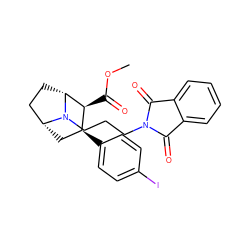 COC(=O)[C@H]1[C@@H](c2ccc(I)cc2)C[C@@H]2CC[C@H]1N2CCCN1C(=O)c2ccccc2C1=O ZINC000027079861