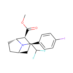 COC(=O)[C@H]1[C@@H](c2ccc(I)cc2)C[C@H]2CC[C@H]1N2CC(F)F ZINC000100761649