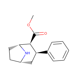 COC(=O)[C@H]1[C@@H](c2ccccc2)C[C@@H]2CC[C@H]1N2 ZINC000013736099