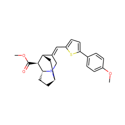 COC(=O)[C@H]1[C@H]2C[C@H]3CC[C@H]1N3C/C2=C\c1ccc(-c2ccc(OC)cc2)s1 ZINC000253637520