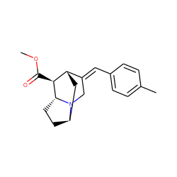 COC(=O)[C@H]1[C@H]2C[C@H]3CC[C@H]1N3C/C2=C\c1ccc(C)cc1 ZINC000253632994