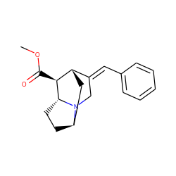 COC(=O)[C@H]1[C@H]2C[C@H]3CC[C@H]1N3C/C2=C\c1ccccc1 ZINC000136063227