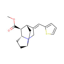 COC(=O)[C@H]1[C@H]2C[C@H]3CC[C@H]1N3C/C2=C\c1cccs1 ZINC000253861117