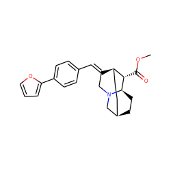 COC(=O)[C@H]1[C@H]2CC[C@H]3CC[C@H]1N(C/C2=C\c1ccc(-c2ccco2)cc1)C3 ZINC000253635205