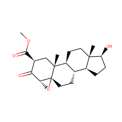 COC(=O)[C@H]1C[C@]2(C)[C@H]3CC[C@]4(C)[C@@H](O)CC[C@H]4[C@@H]3CC[C@]23O[C@@H]3C1=O ZINC000006500196