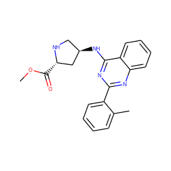 COC(=O)[C@H]1C[C@H](Nc2nc(-c3ccccc3C)nc3ccccc23)CN1 ZINC000066102450