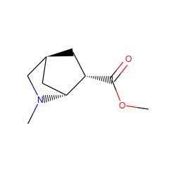 COC(=O)[C@H]1C[C@H]2C[C@H]1N(C)C2 ZINC000138571356