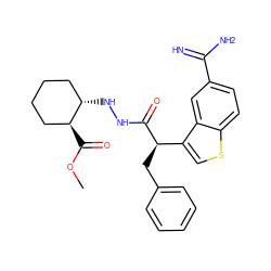 COC(=O)[C@H]1CCCC[C@@H]1NNC(=O)[C@H](Cc1ccccc1)c1csc2ccc(C(=N)N)cc12 ZINC000028343737