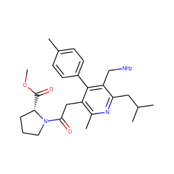 COC(=O)[C@H]1CCCN1C(=O)Cc1c(C)nc(CC(C)C)c(CN)c1-c1ccc(C)cc1 ZINC000066166529