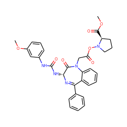 COC(=O)[C@H]1CCCN1OC(=O)CN1C(=O)[C@@H](NC(=O)Nc2cccc(OC)c2)N=C(c2ccccc2)c2ccccc21 ZINC000036175461