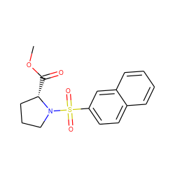 COC(=O)[C@H]1CCCN1S(=O)(=O)c1ccc2ccccc2c1 ZINC000000049364