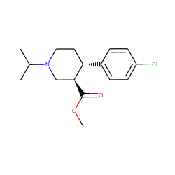 COC(=O)[C@H]1CN(C(C)C)CC[C@@H]1c1ccc(Cl)cc1 ZINC000013475003