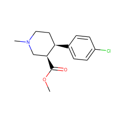 COC(=O)[C@H]1CN(C)CC[C@H]1c1ccc(Cl)cc1 ZINC000013677487