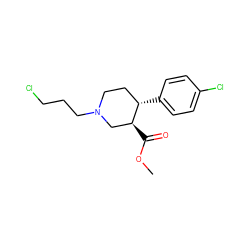 COC(=O)[C@H]1CN(CCCCl)CC[C@@H]1c1ccc(Cl)cc1 ZINC000013475007