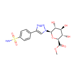 COC(=O)[C@H]1O[C@@H](n2cc(-c3ccc(S(N)(=O)=O)cc3)nn2)[C@H](O)[C@@H](O)[C@@H]1O ZINC000029134280