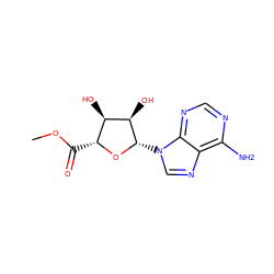 COC(=O)[C@H]1O[C@@H](n2cnc3c(N)ncnc32)[C@H](O)[C@@H]1O ZINC000001205282