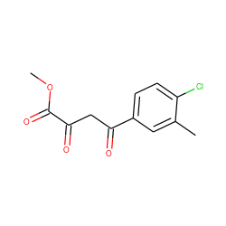 COC(=O)C(=O)CC(=O)c1ccc(Cl)c(C)c1 ZINC000100773524