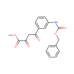 COC(=O)C(=O)CC(=O)c1cccc(NC(=O)OCc2ccccc2)c1 ZINC000101580531