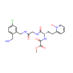 COC(=O)C(=O)N[C@@H](CCc1cccc[n+]1[O-])C(=O)NCC(=O)NCc1cc(Cl)ccc1CN ZINC000028706187