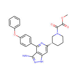 COC(=O)C(=O)N1CCC[C@H](c2cc3[nH]nc(N)c3c(-c3ccc(Oc4ccccc4)cc3)n2)C1 ZINC000204808088