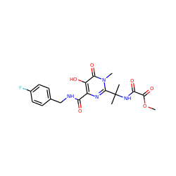 COC(=O)C(=O)NC(C)(C)c1nc(C(=O)NCc2ccc(F)cc2)c(O)c(=O)n1C ZINC000040953652