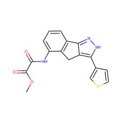 COC(=O)C(=O)Nc1cccc2c1Cc1c-2n[nH]c1-c1ccsc1 ZINC000028896717