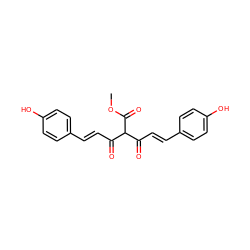 COC(=O)C(C(=O)/C=C/c1ccc(O)cc1)C(=O)/C=C/c1ccc(O)cc1 ZINC000118093566