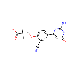 COC(=O)C(C)(C)COc1ccc(-c2cc(=O)[nH]c(N)n2)cc1C#N ZINC000095581747